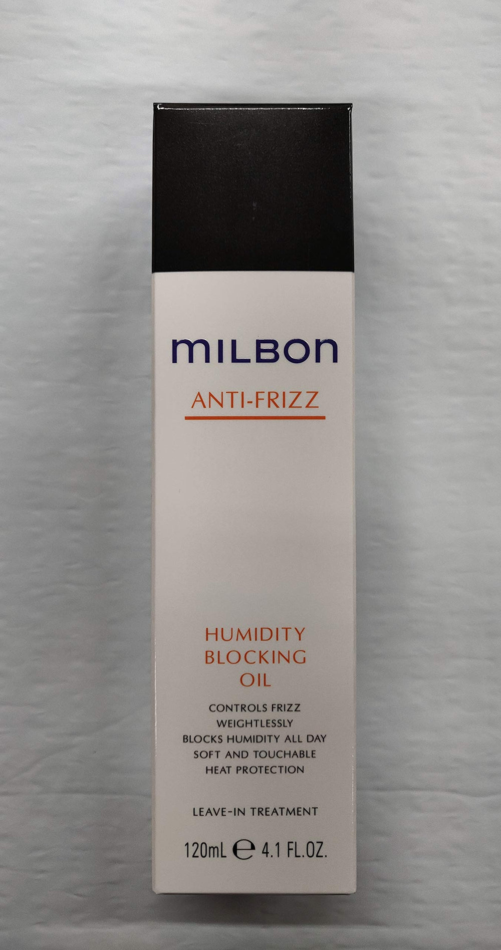 Milbon Anti-Frizz Humidity Blocking Oil bottle - lightweight protection for smooth, touchable waves and frizz defense.