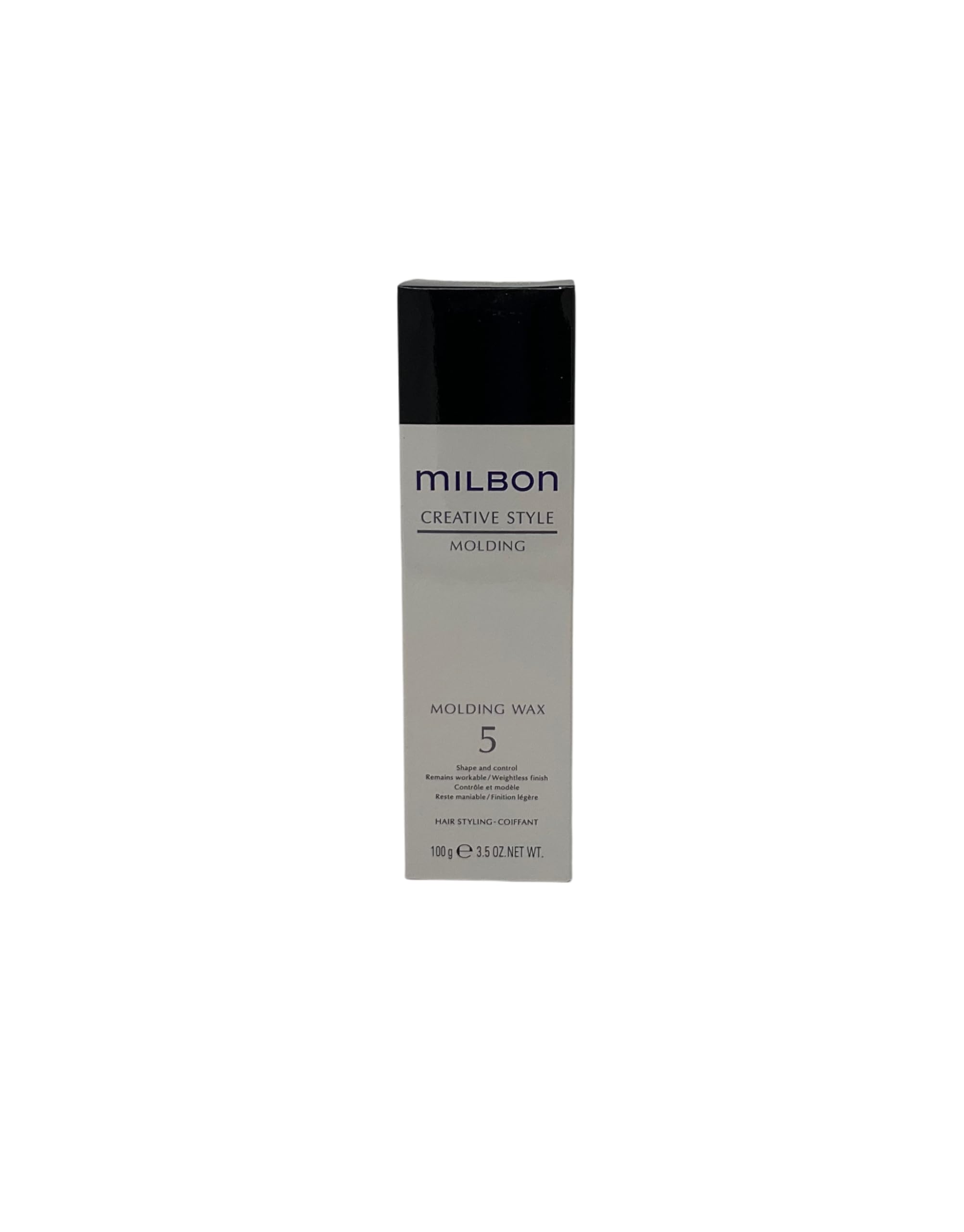 Milbon Creative Style Molding Wax #5 bottle, flexible hold for restyling throughout the day.