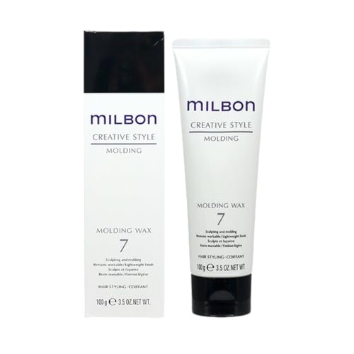 Milbon Creative Style Molding Wax #7 demonstrates texture and sculpting potential on hair.