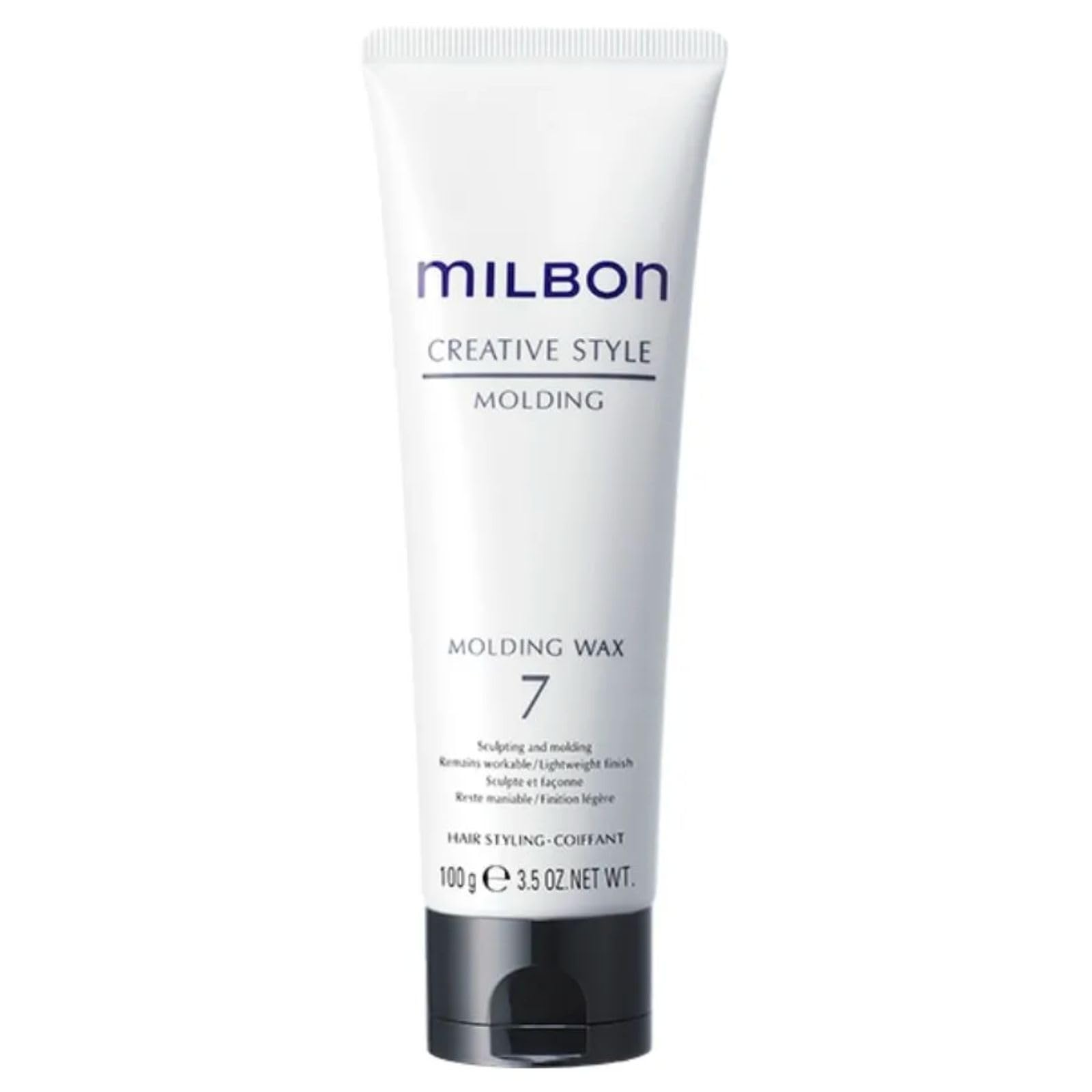 Milbon Creative Style Molding Wax #7 jar close-up for smooth, spreadable texture.