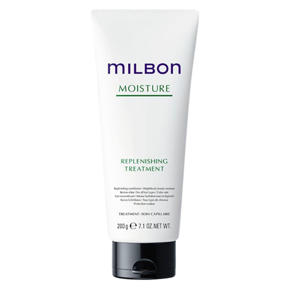 Milbon Moisture Replenishing Conditioner hair-application-glide enables easy detangling and shine.