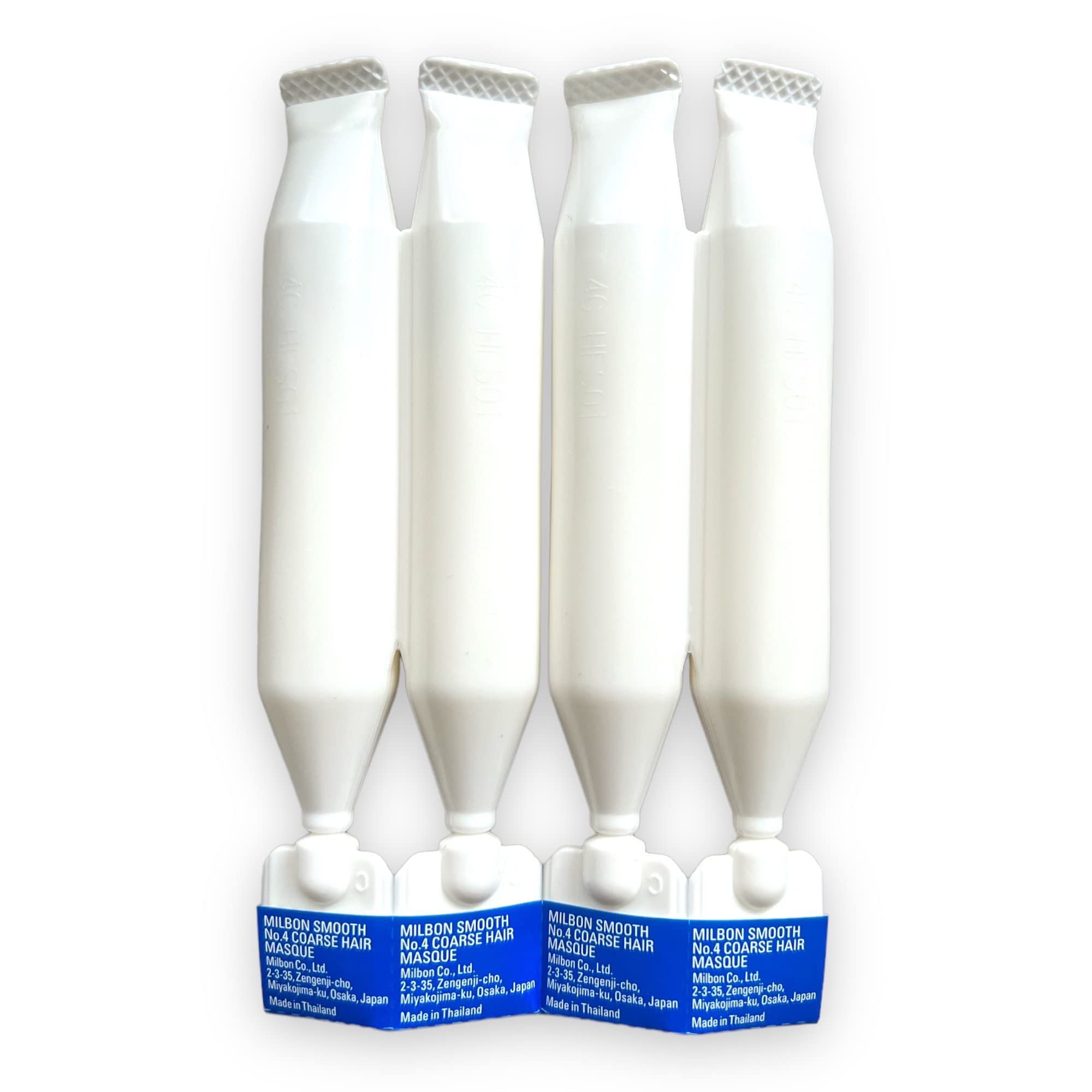 Milbon Smooth No.4 Weekly Booster vials closeup showing texture boost