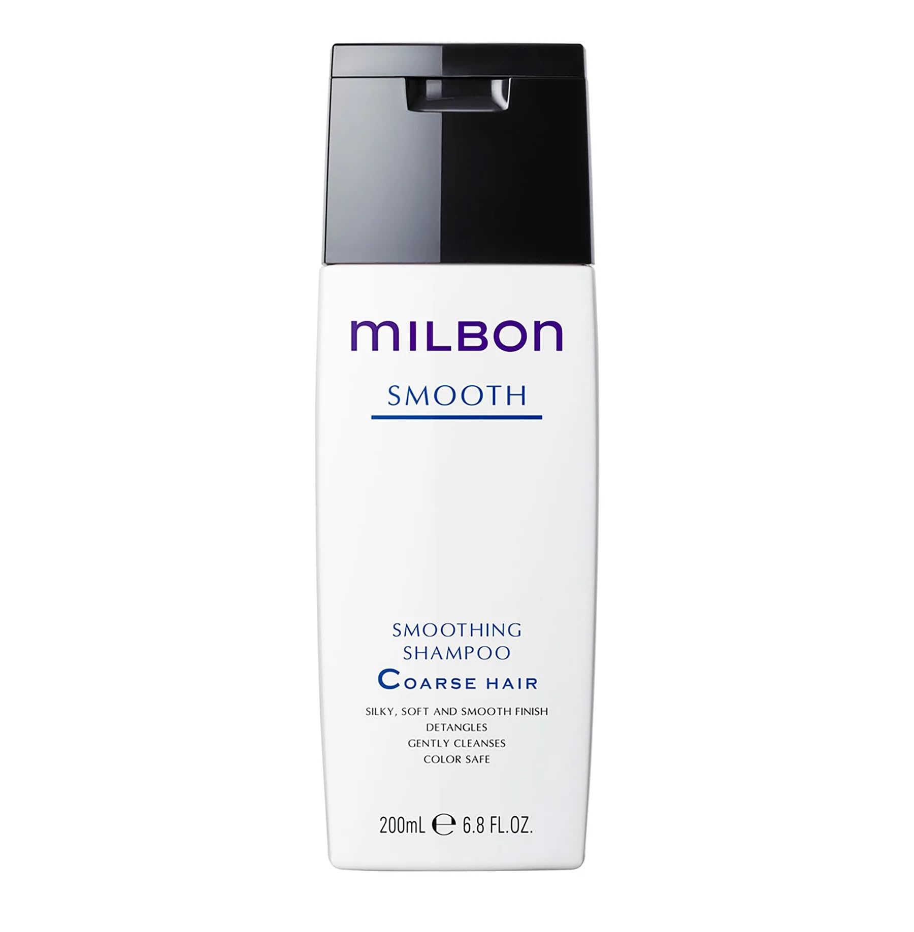 Milbon Smooth Smoothing Shampoo bottle offers silky, manageable coarse hair with refreshing foam