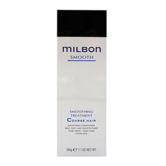 Milbon Smooth Treatment application on hair, showing hydrating formula for soft, manageable strands.
