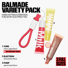 Milk Makeup Balmade Cherry Apple flavor lip balm adds a glossy hydrating tint