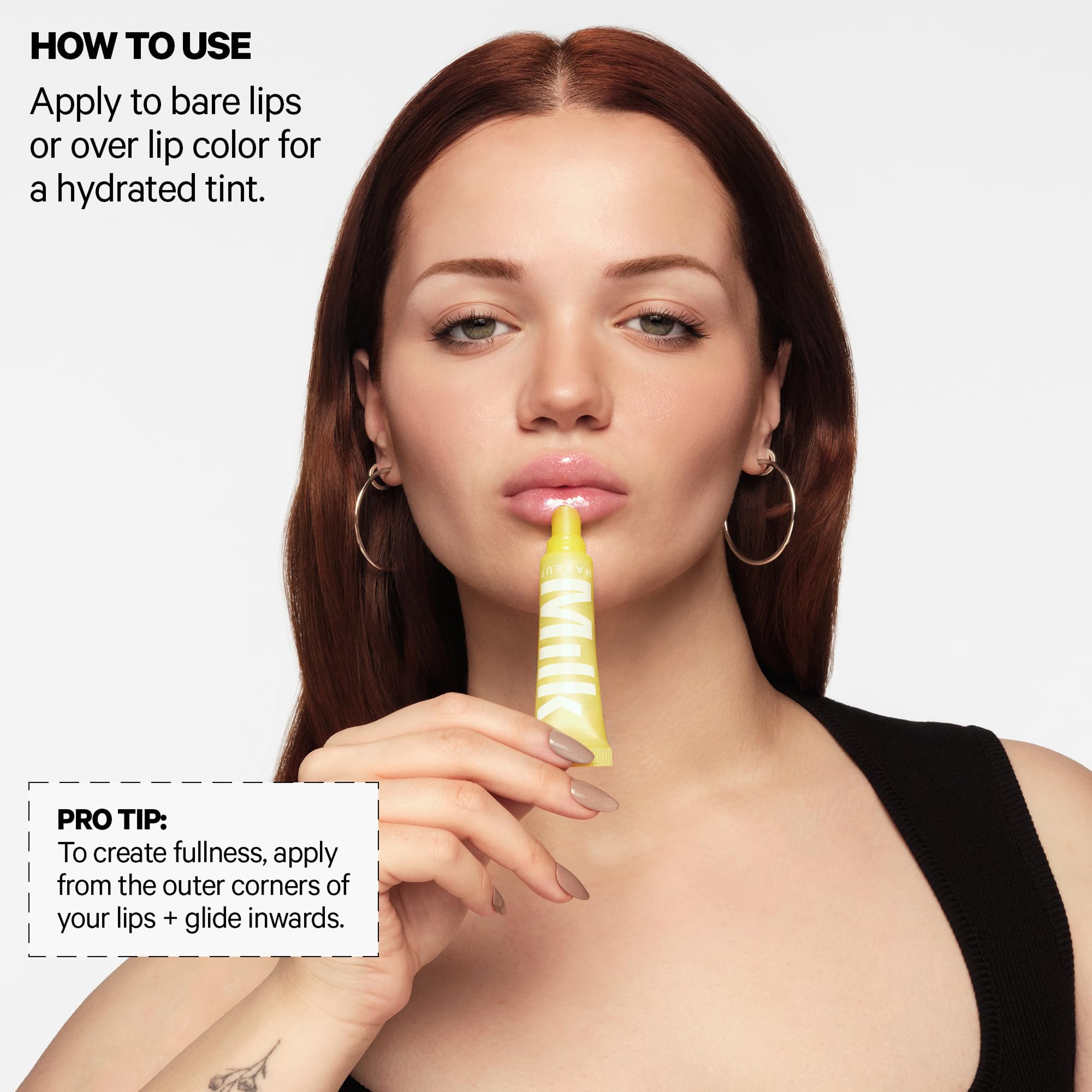 Milk Makeup Balmade glossy high-shine lip texture