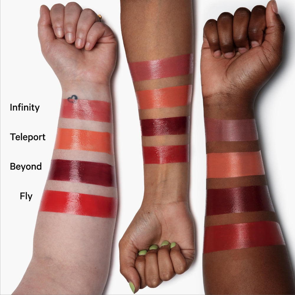 Milk Makeup Bionic Blush Fly applied on cheek for soft, hydrated flush