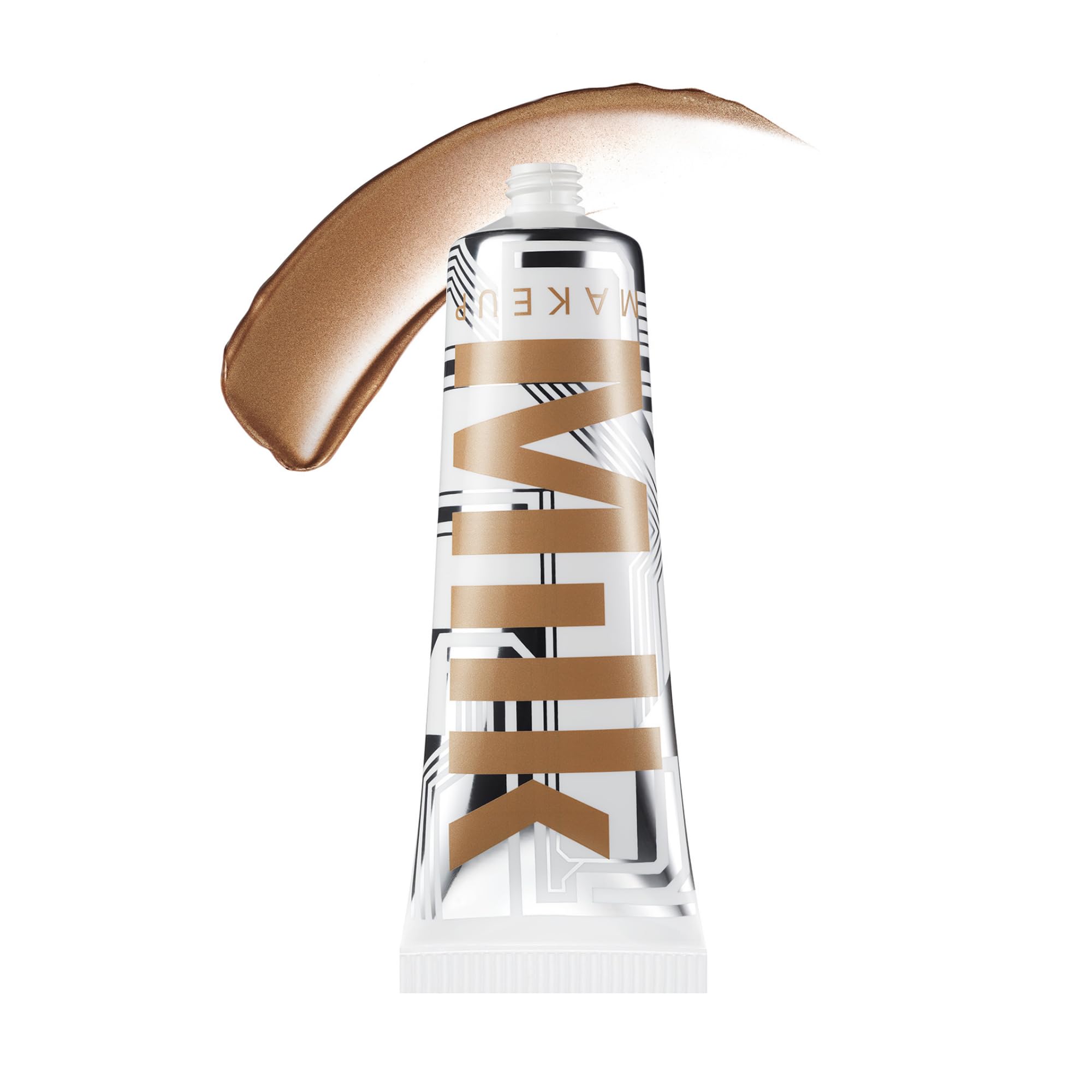Milk Makeup Bionic Glow bottle close-up with radiant bronze glow for hydrated skin
