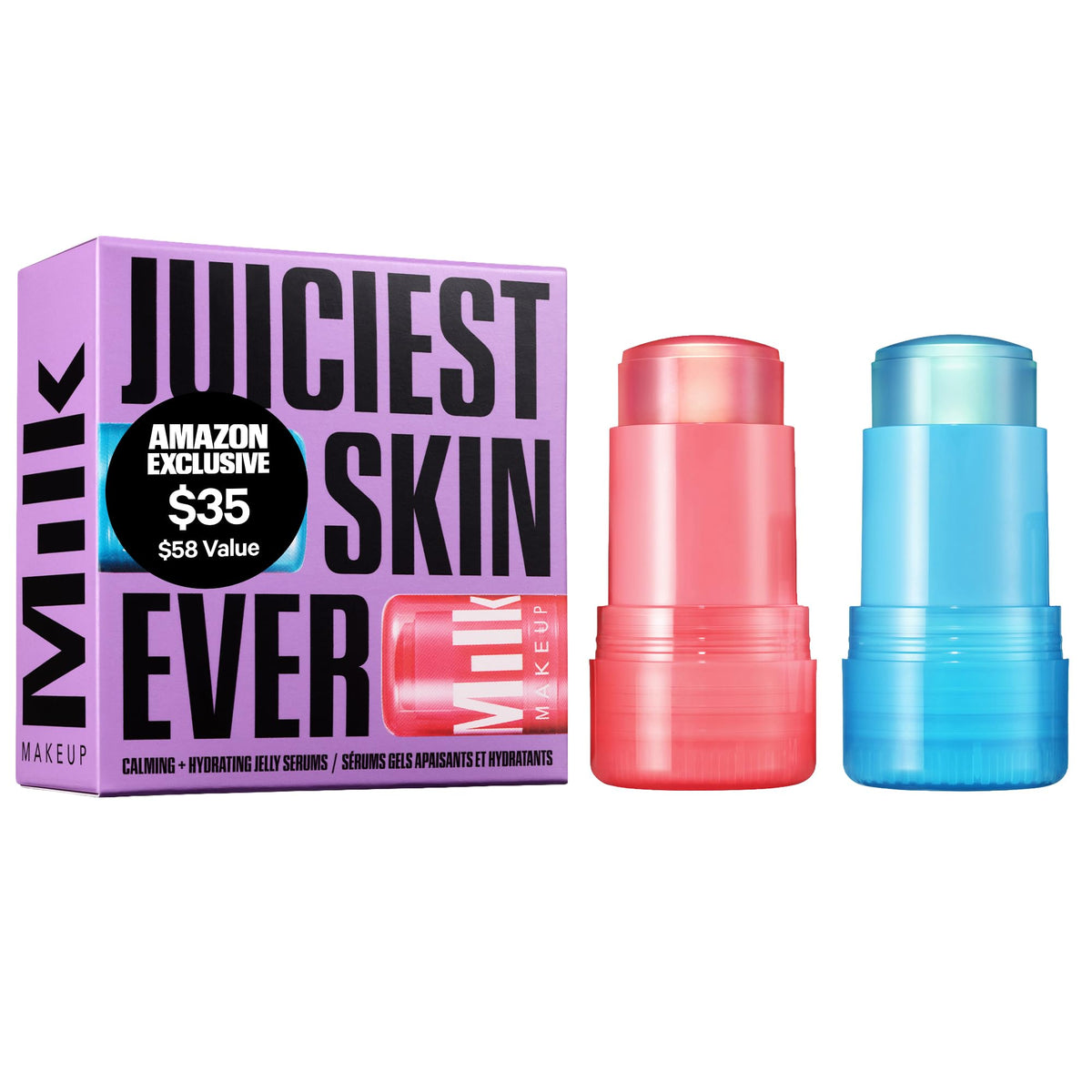 Milk Makeup Cooling Water Jelly Ice serum bottle helps reduce puffiness and redness.