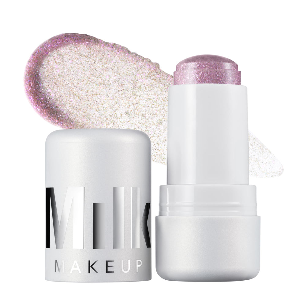 Milk Makeup Cooling Water Jelly Shimmer in Boba delivers a sheer hydrating glow on lips, cheeks, and body