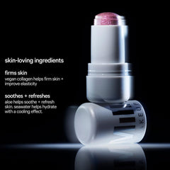 Milk Makeup Cooling Water Jelly Shimmer on lips delivers sheer rose-gold shine
