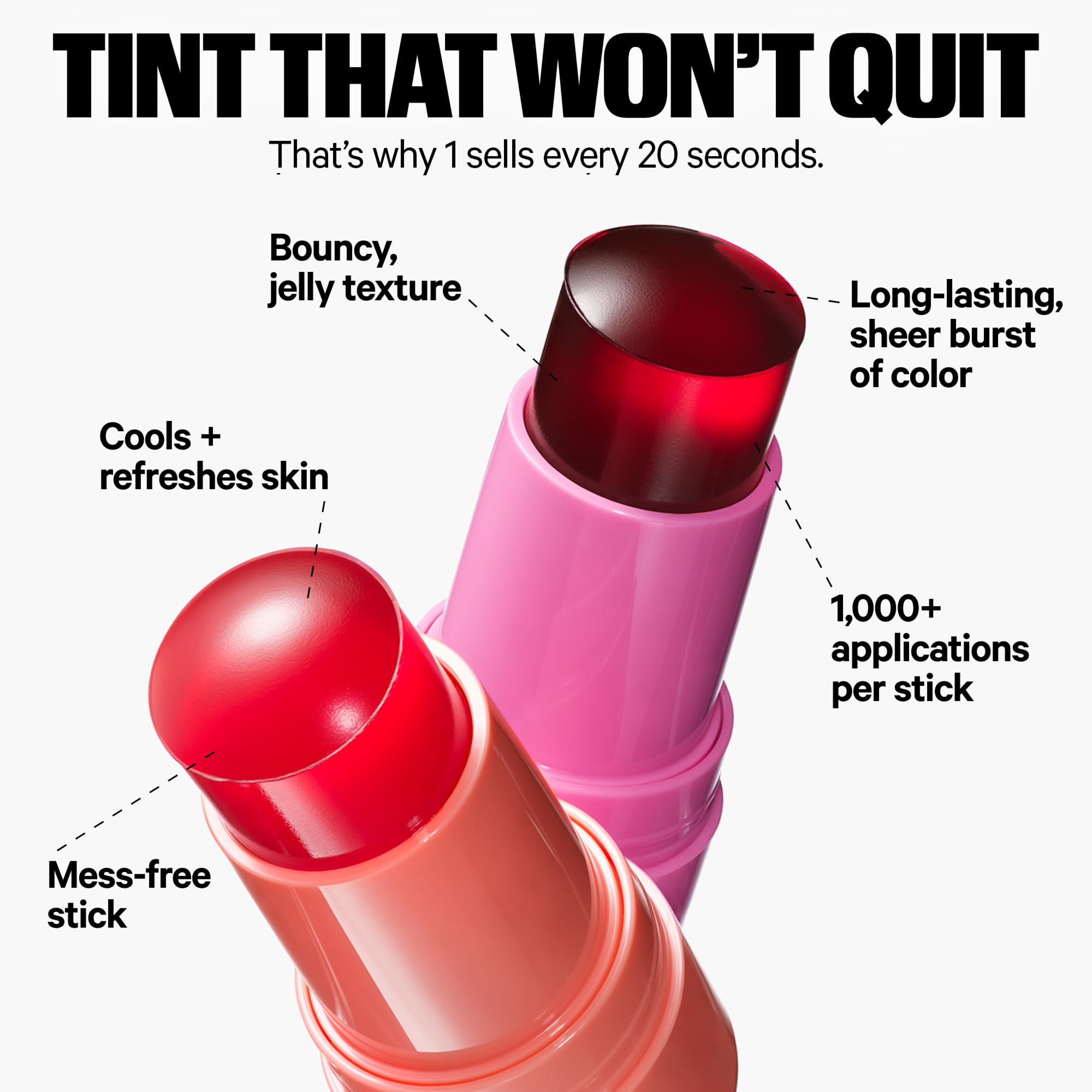 Lip tint being layered for fuller payoff with Milk Makeup
