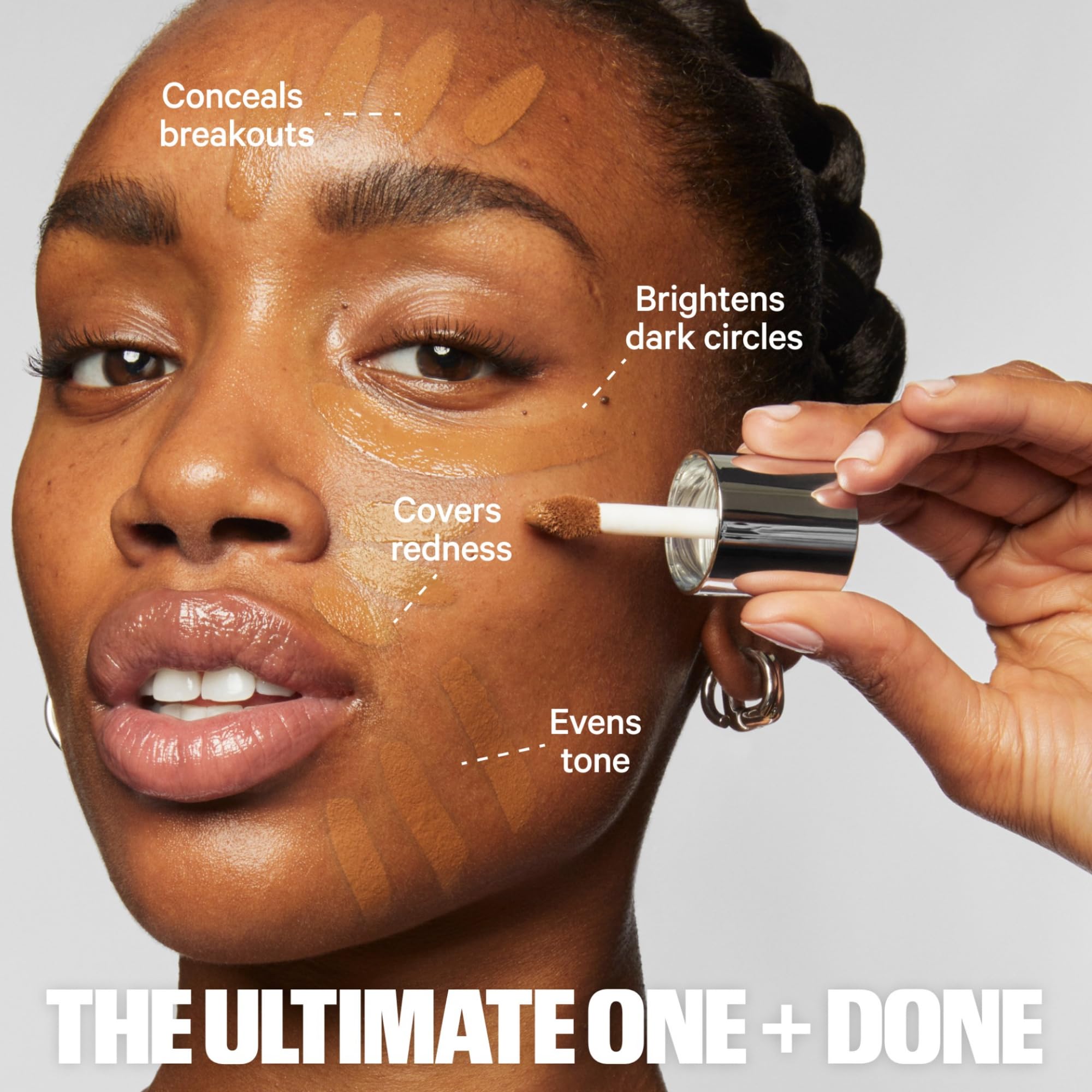 Milk Makeup Future Fluid Concealer 11C crease-proof finish keeps makeup intact.