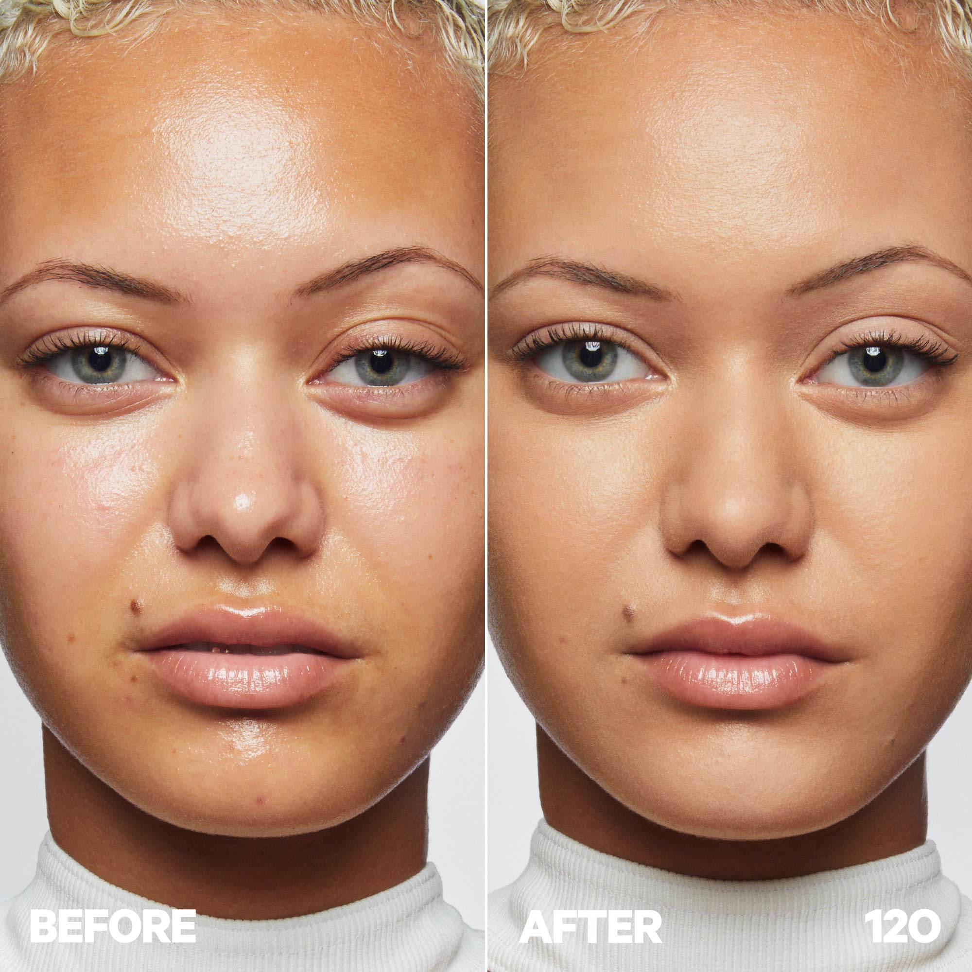 Milk Makeup Future Fluid Concealer swatch on skin demonstrates buildable medium-to-full coverage