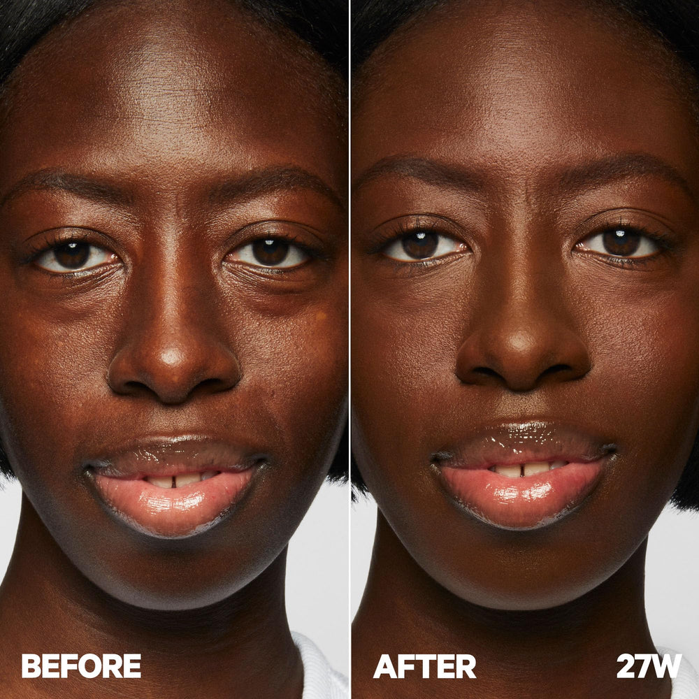 Swirl of Milk Makeup Future Fluid concealer on skin for natural finish and coverage.