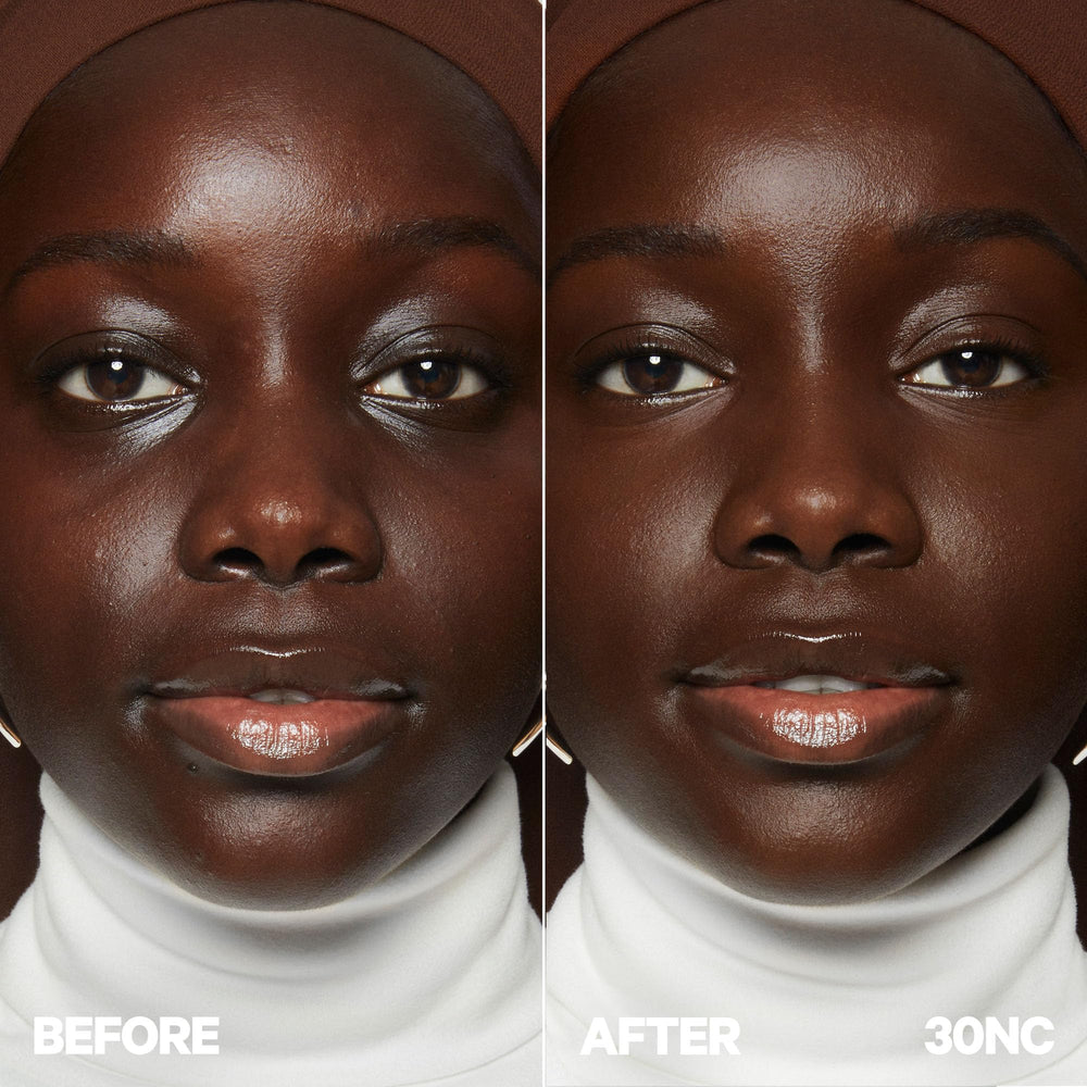Milk Makeup Future Fluid concealer texture and application on skin