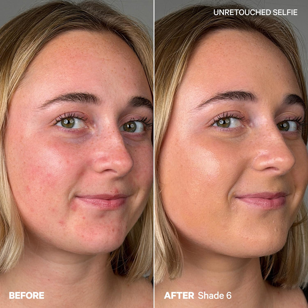 Milk Makeup Hydro Grip buildable coverage on cheek evens skin tone