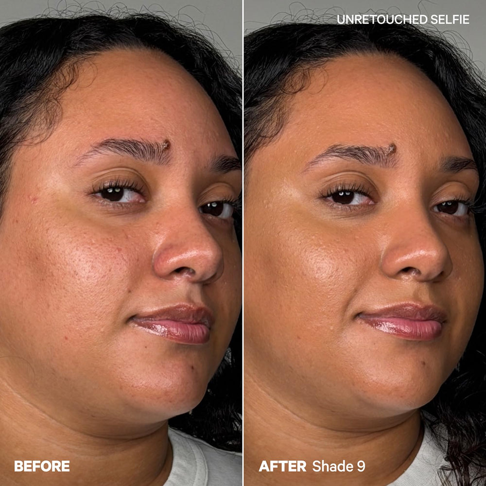 Milk Makeup Hydro Grip Concealer applied on the cheek for even complexion.