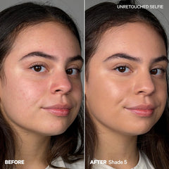 Skin swatch reveals dewy, smooth finish from Milk Makeup concealer.