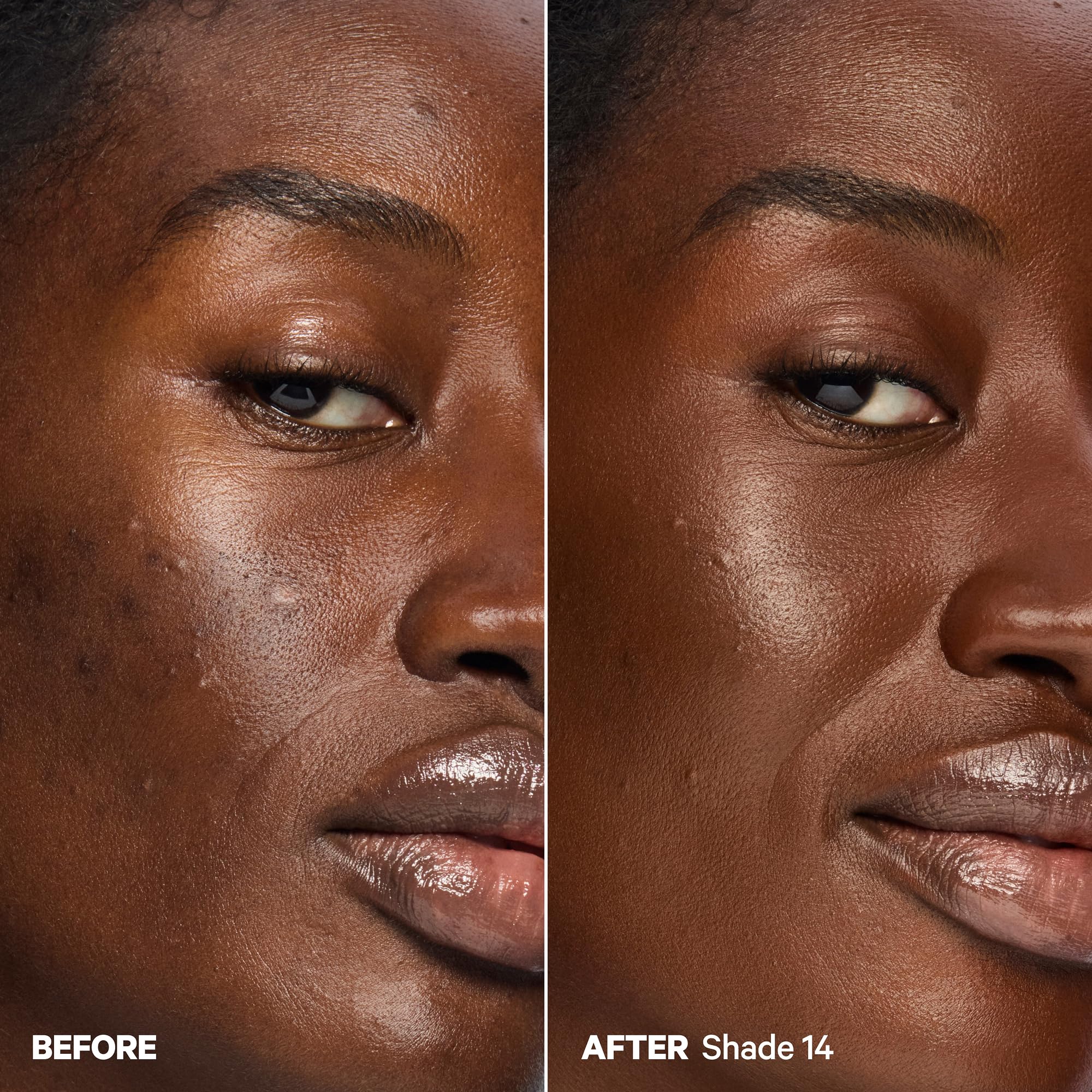 Milk Makeup Hydro Grip Skin Tint dewy finish on skin for fresh look.