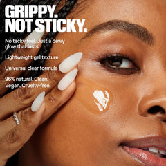 Milk Makeup Hydro Grip Primer clear gel texture on skin.