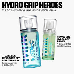 Milk Makeup Hydro Grip Set Refresh Spray mini bottle for up to 12-hour glow.