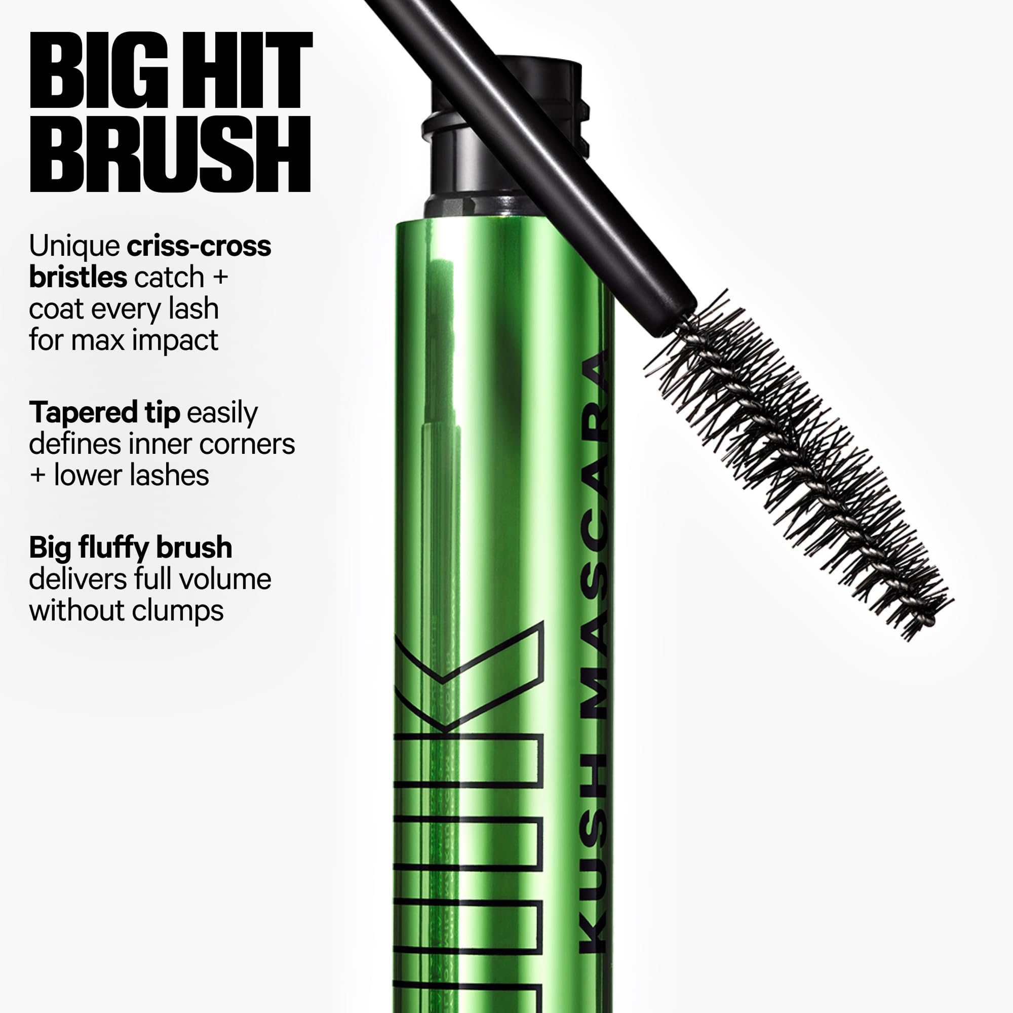 Applying Milk Makeup Kush Big Hit from base to tip for volume.
