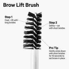 Milk Makeup KUSH Brow Lamination Gel brush application demonstrating lift and precision