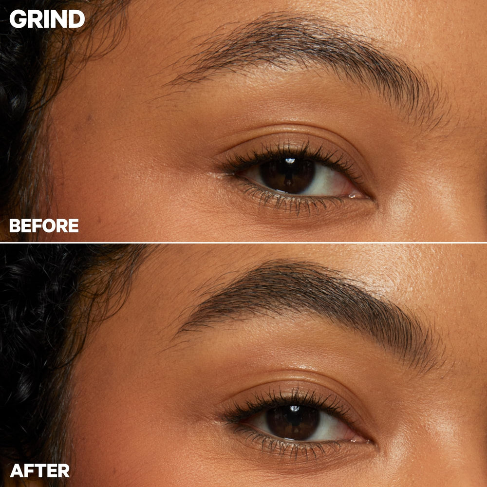Milk Makeup KUSH Brow Shadow Stick creme-to-powder texture for soft natural look.