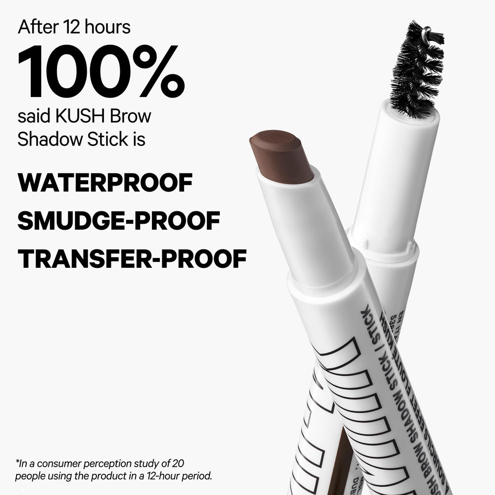 Milk Makeup KUSH Brow Shadow Stick spoolie in action for precise shaping.