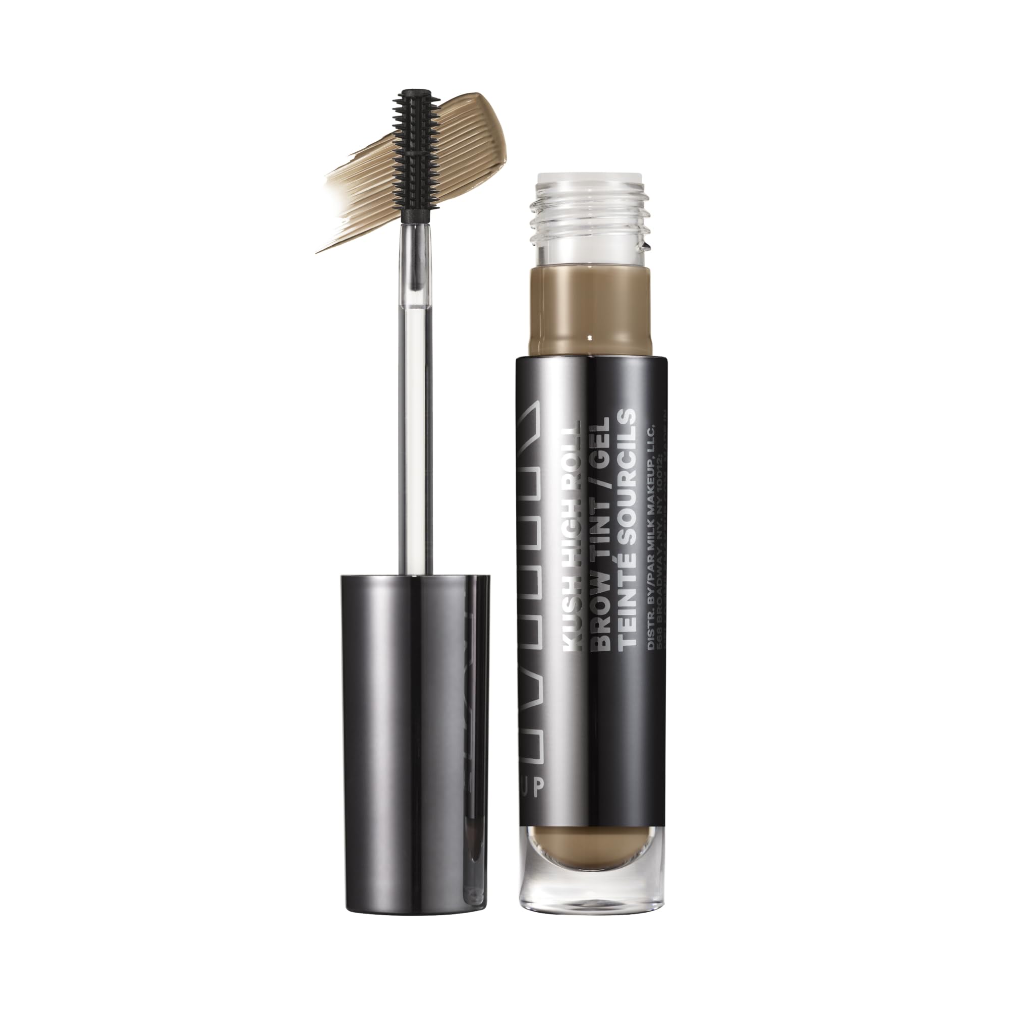 Milk Makeup KUSH brow tint bottle closeup shows long-lasting definition