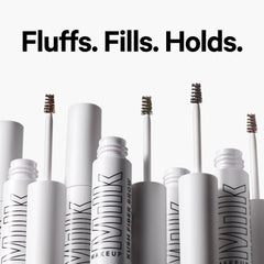 Milk Makeup KUSH Fiber Brow Gel brush-stroke demonstrates precise application