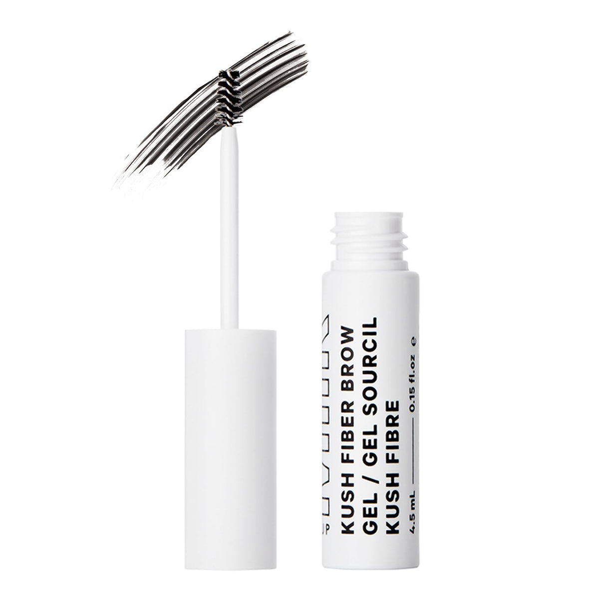 Milk Makeup KUSH Fiber Brow Gel in Diesel Brown-Black delivers a natural lift.