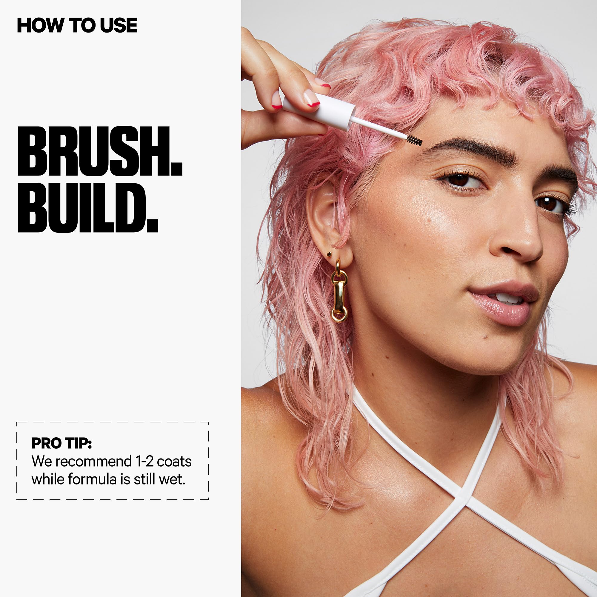 Milk Makeup KUSH Fiber Brow Gel packaging highlighting clean vegan branding