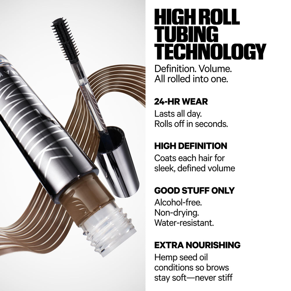 Milk Makeup KUSH High Roll brow tint brush stroke highlighting natural volume