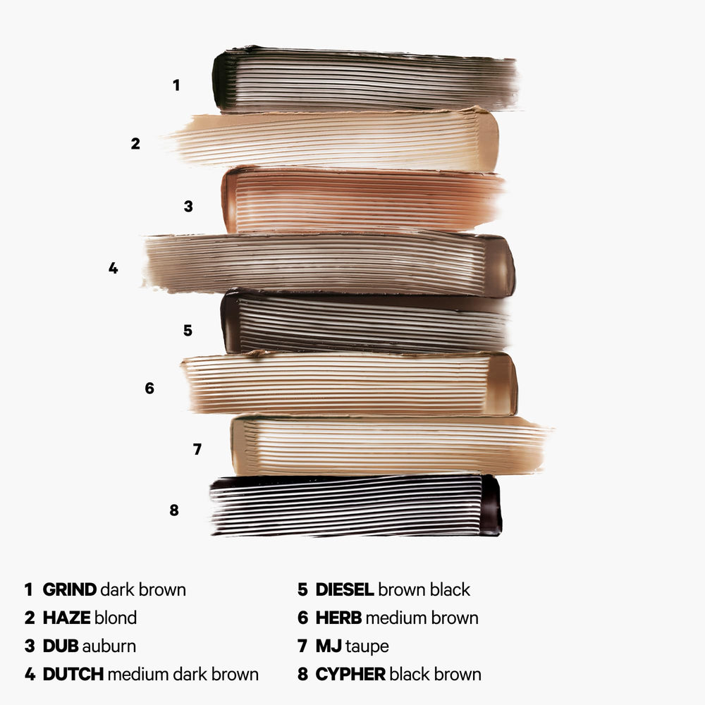 Milk Makeup KUSH High Roll Brow Tint creamy texture prevents clumping or flaking.