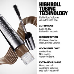 Milk Makeup KUSH High Roll Brow Tint long-wear test shows 24-hour definition.