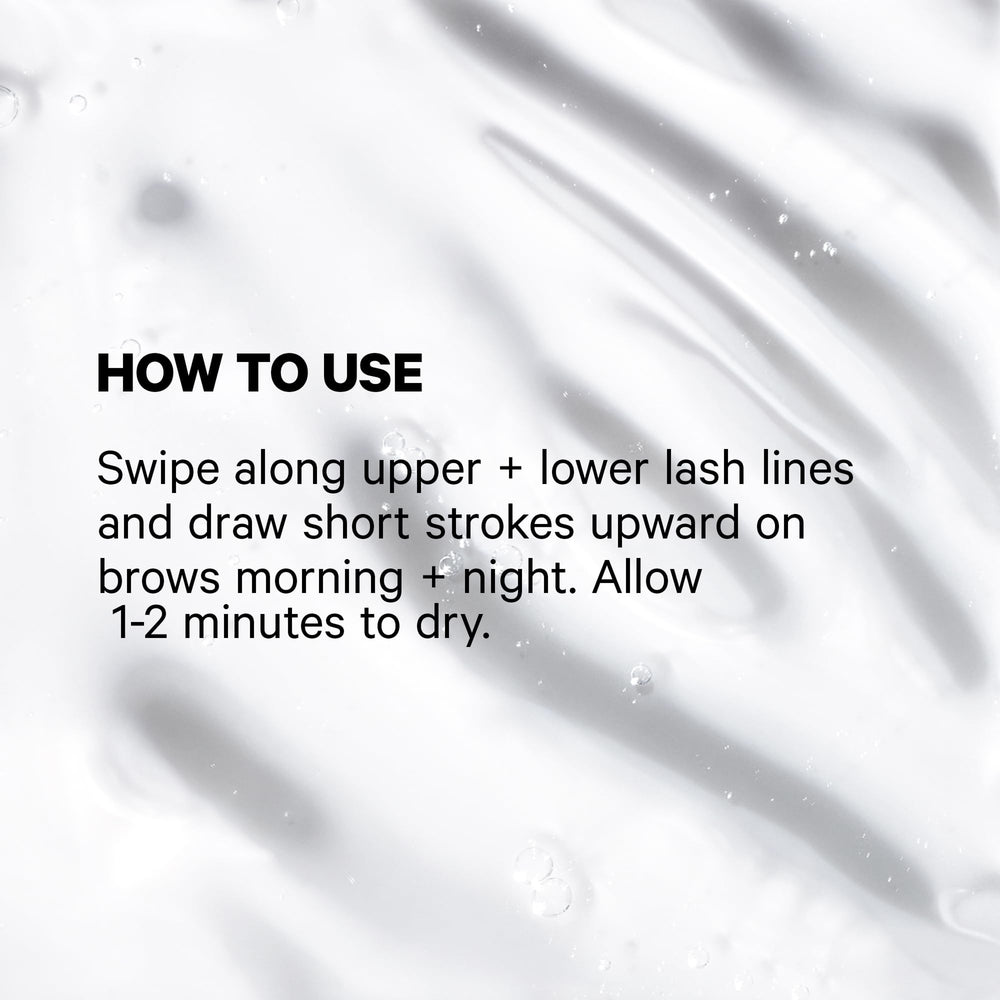 Milk Makeup KUSH brow strokes illustrate light coverage for fuller eyebrows.