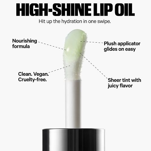 Milk Makeup Kush Lip Oil application on lips for hydration and shine