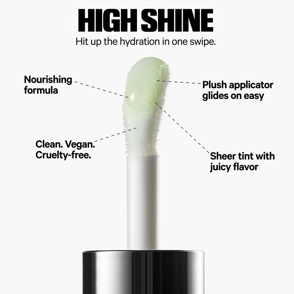 Milk Makeup Kush Lip Oil Green Dragon packaging highlights vegan, clean formula.