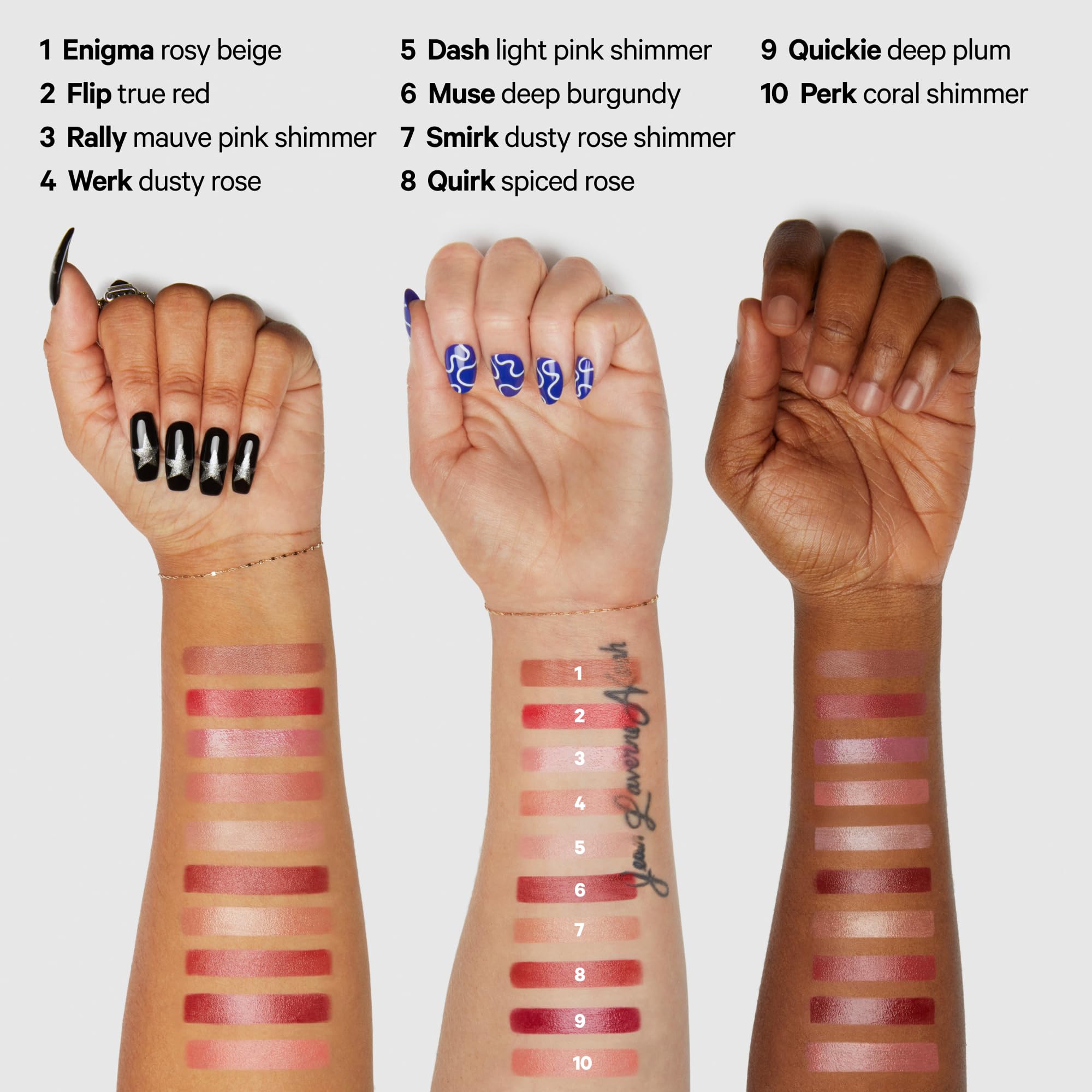Creamy texture highlighted on skin, signaling easy blendability