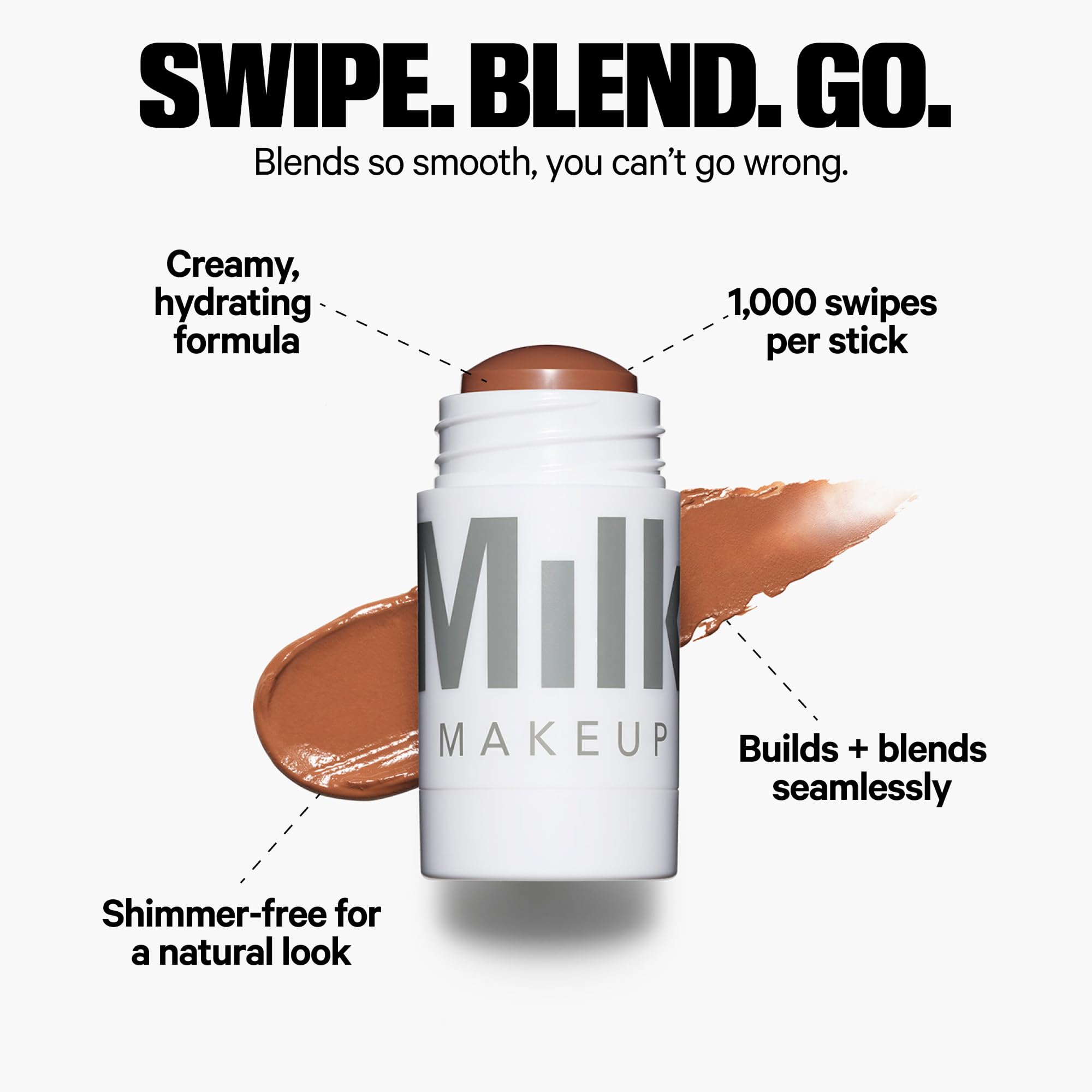 Milk Makeup Matte Bronzer Stick twist-dispense action enables precise application.