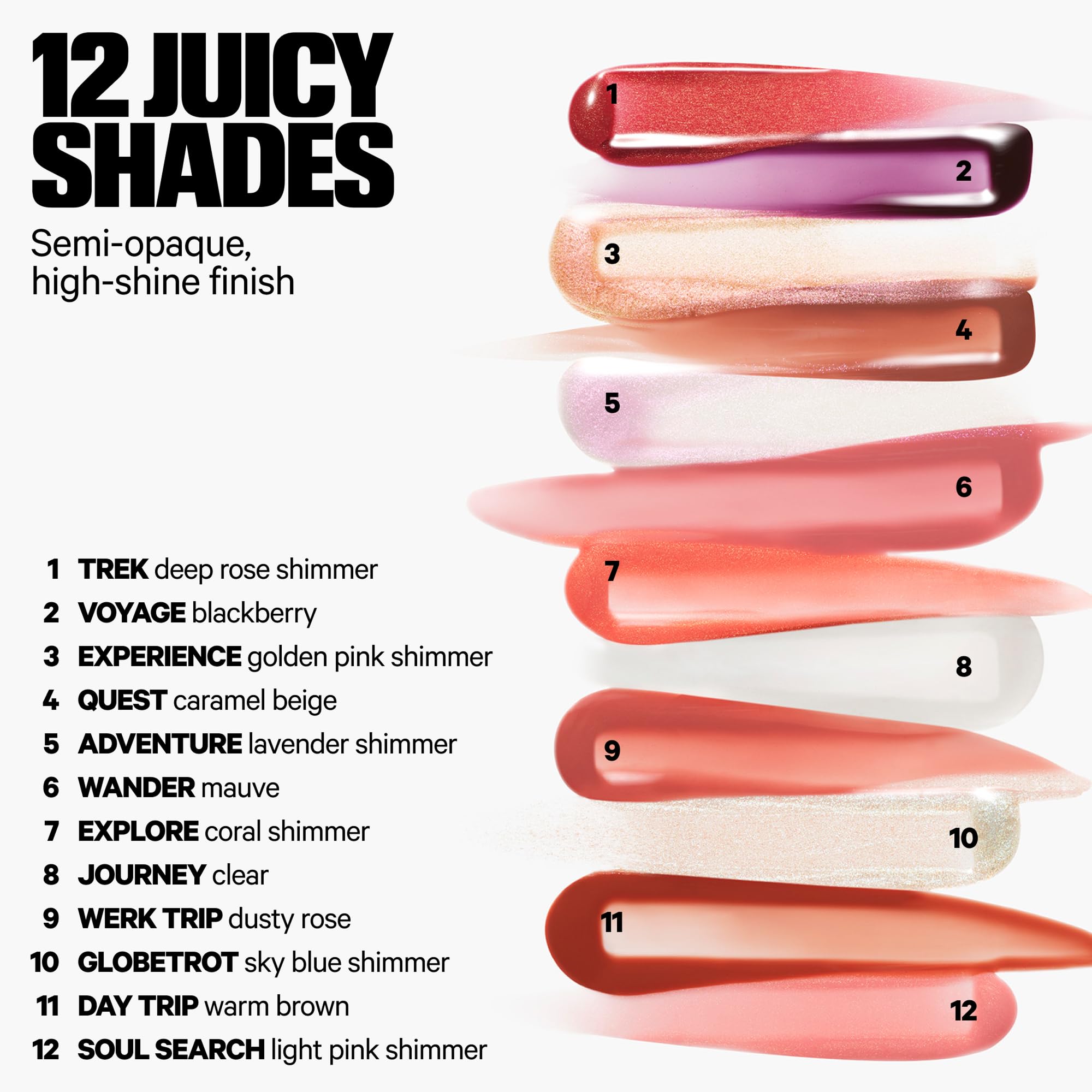 Milk Makeup Odyssey Lip Gloss swatch for layering or single wear