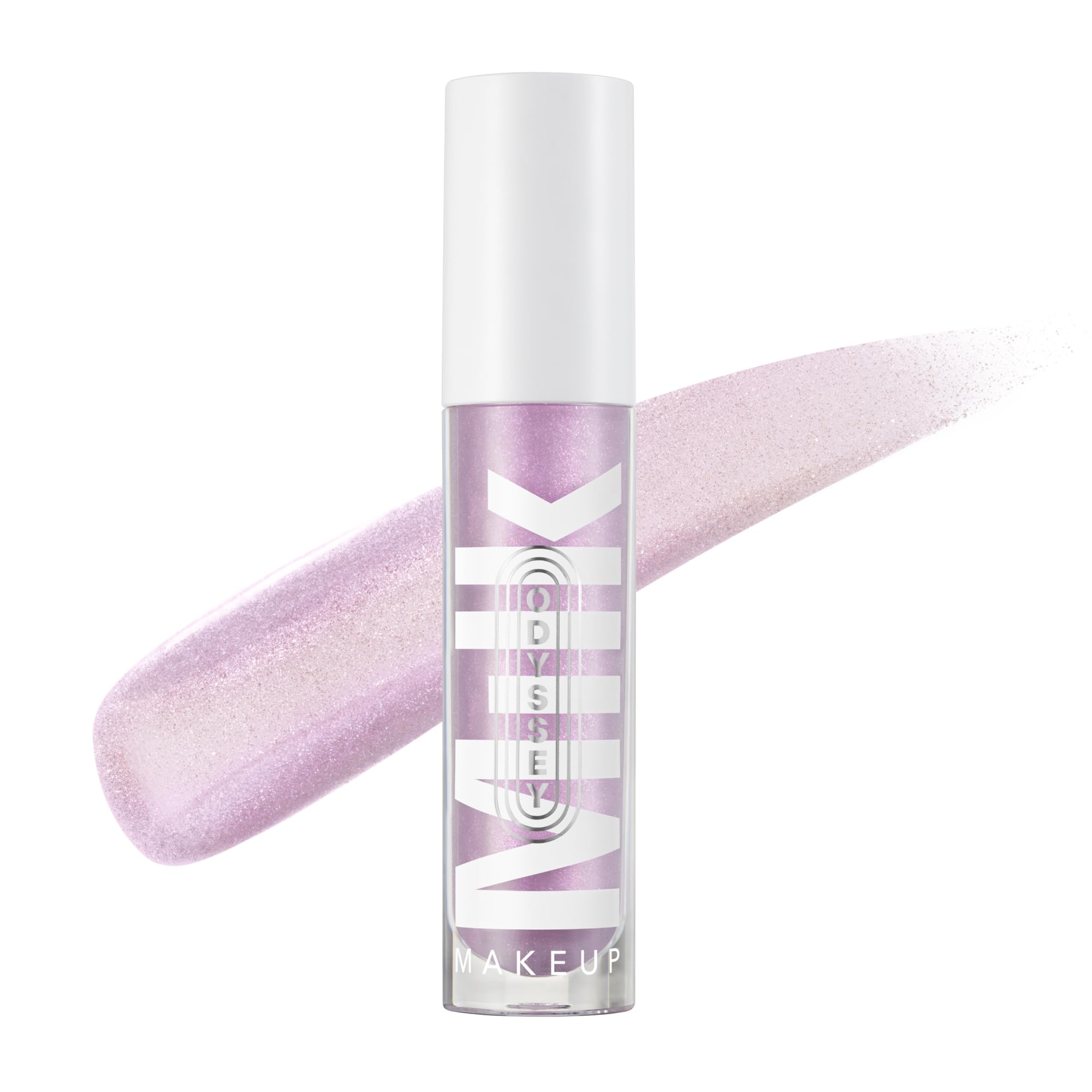 Milk Makeup Odyssey Lip Gloss bottle closeup showing sleek design and shine