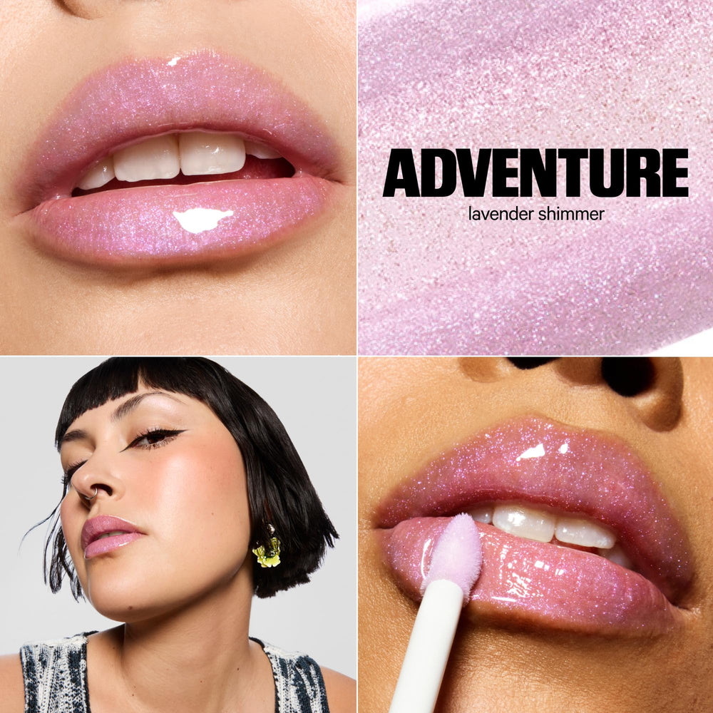 Milk Makeup Odyssey Lip Gloss crushed ruby sparkle adds shine