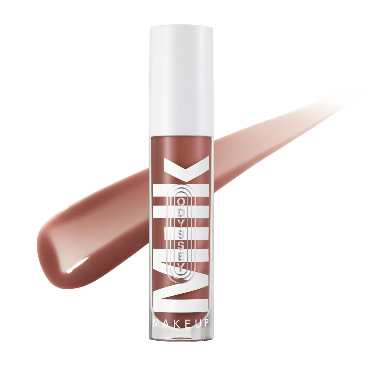 Milk Makeup Odyssey Lip Gloss Day Trip bottle shows sleek, long-lasting shine