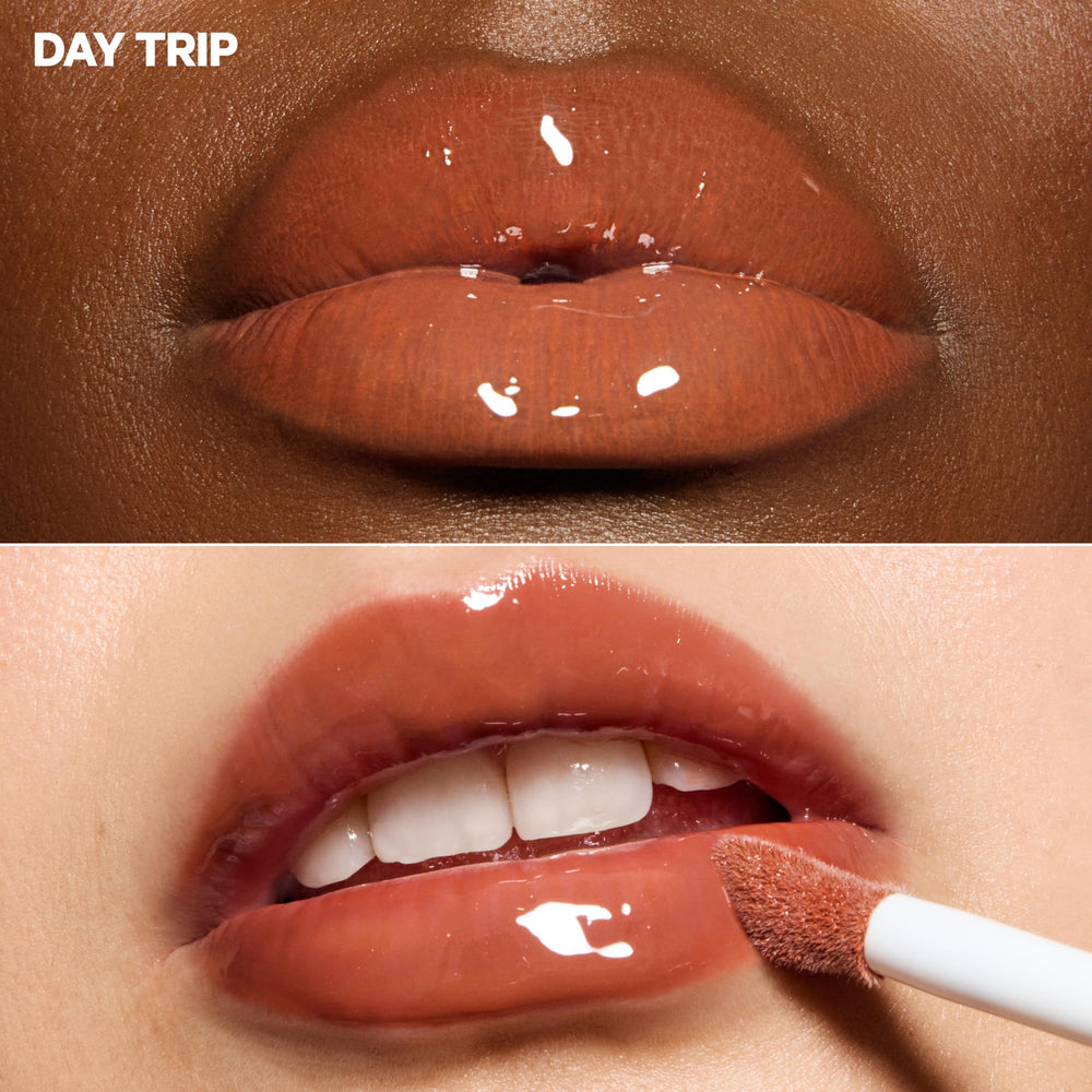 Milk Makeup Odyssey Lip Gloss Day Trip oils provide hydration