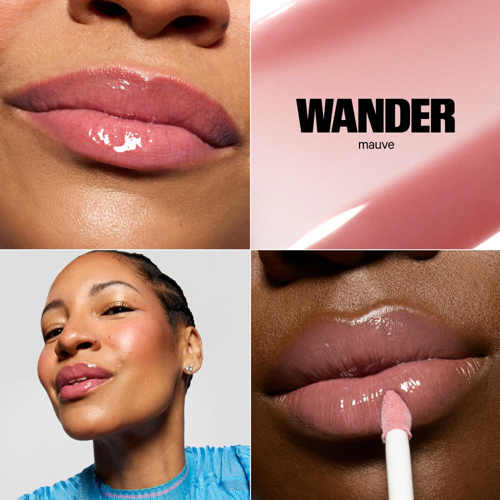 Milk Makeup Odyssey Lip Gloss Wander jojoba oil nourishes lips.