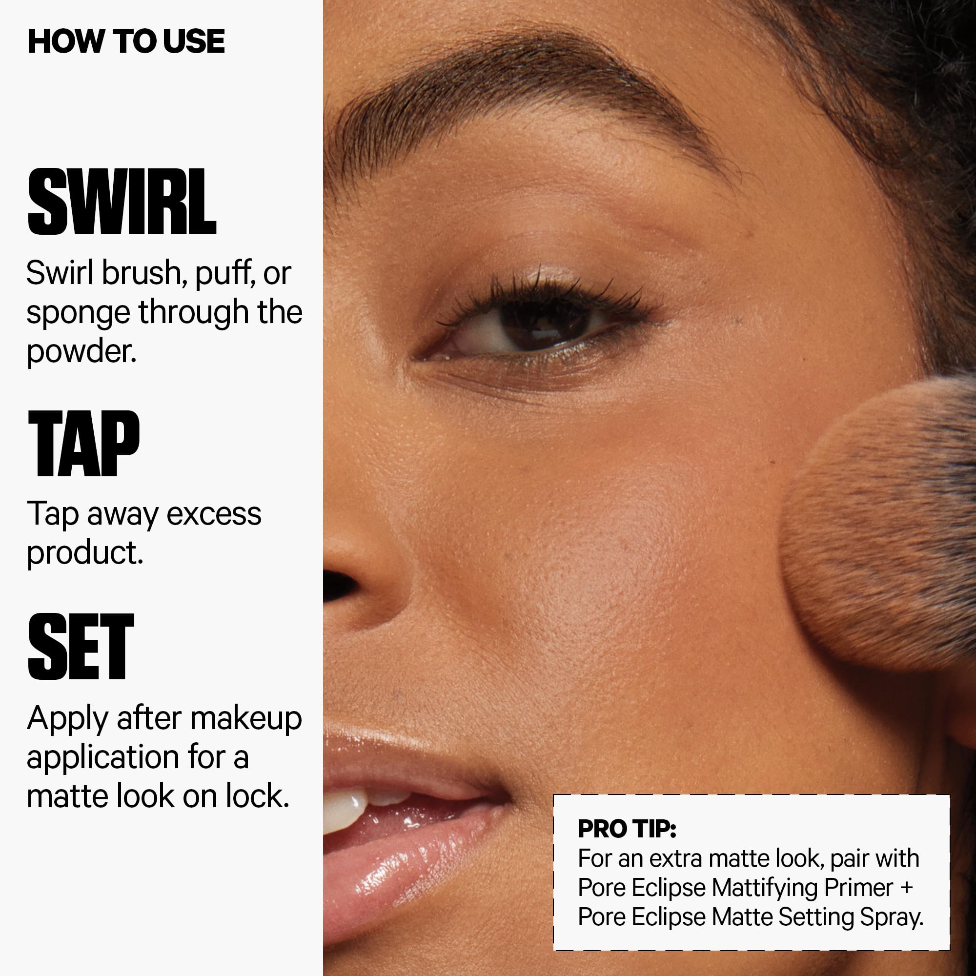 Milk Makeup Pore Eclipse talc-free vegan formula for all skin types.