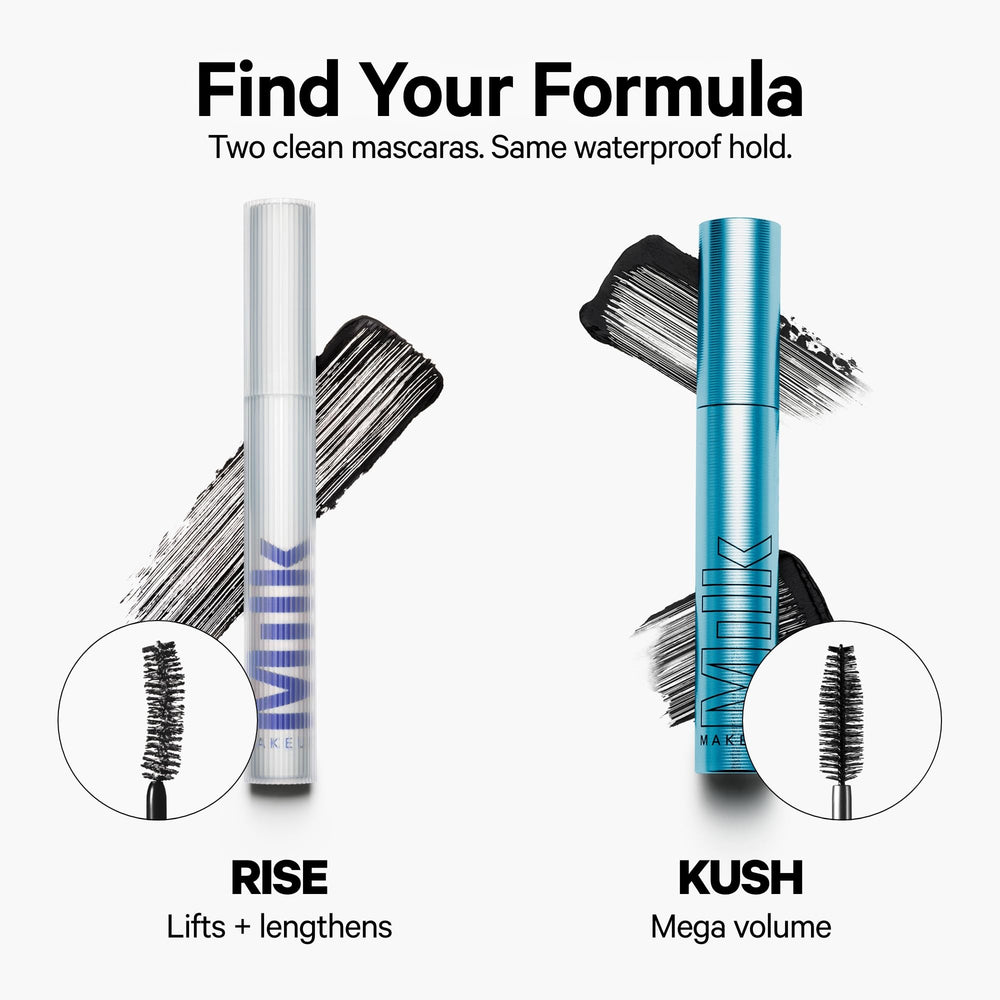Milk Makeup RISE Packaging Spoolie highlights vegan, cruelty-free ethos and clean design.